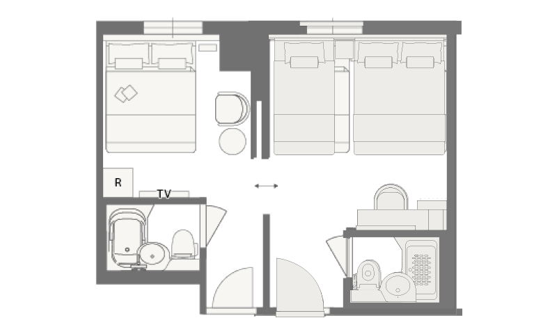 ダブル - ツイン間取り